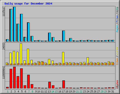 Daily usage for December 2024
