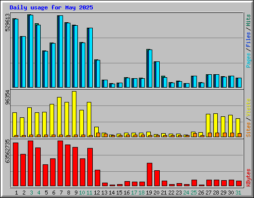 Daily usage for May 2025