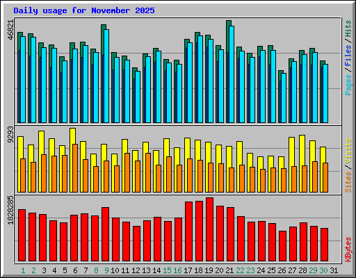 Daily usage for November 2025