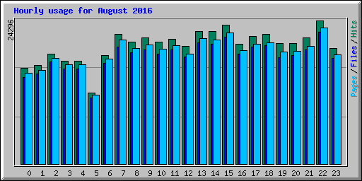 Hourly usage for August 2016