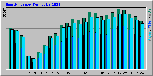 Hourly usage for July 2023