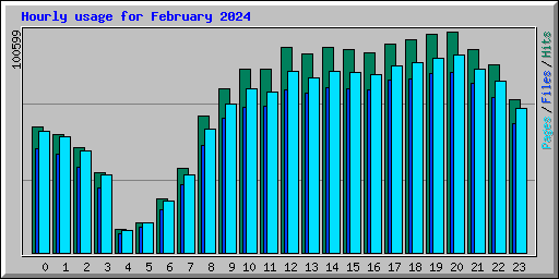 Hourly usage for February 2024