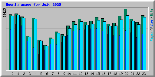 Hourly usage for July 2025