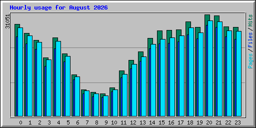 Hourly usage for August 2026