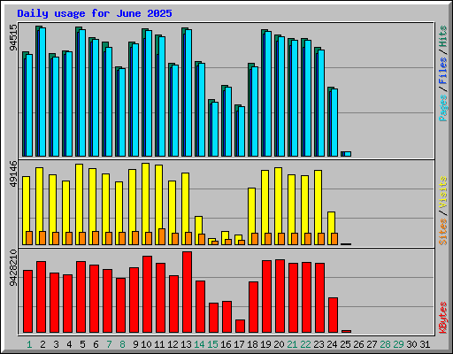 Daily usage for June 2025