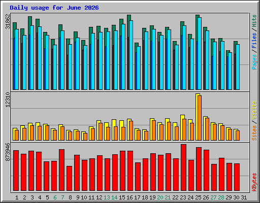 Daily usage for June 2026