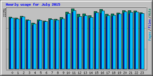 Hourly usage for July 2015